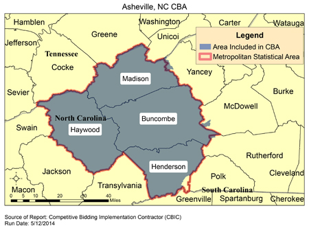 Image of Asheville, NC CBA map