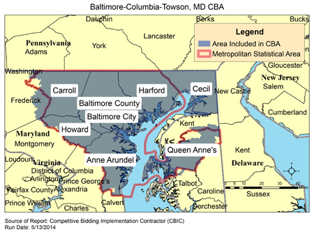 Image of Baltimore-Columbia-Towson, MD CBA map