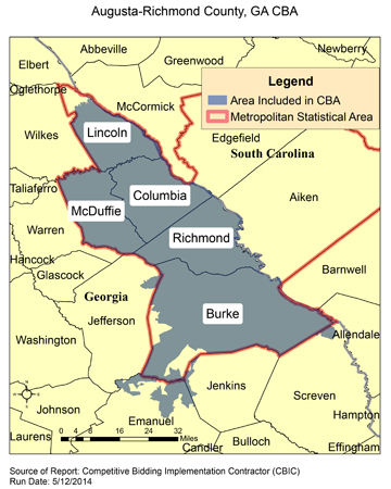 Image of Augusta-Richmond County, GA CBA map