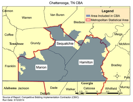Image of Chattanooga, TN CBA map