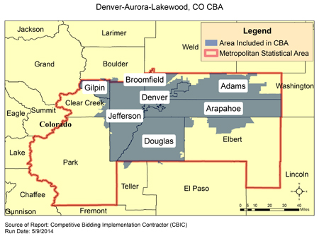 Image of Denver-Aurora-Lakewood, CO CBA map