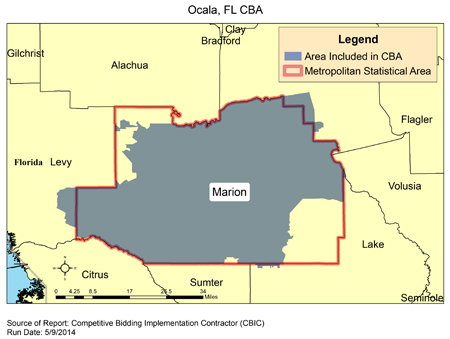 Image of Ocala, FL CBA map