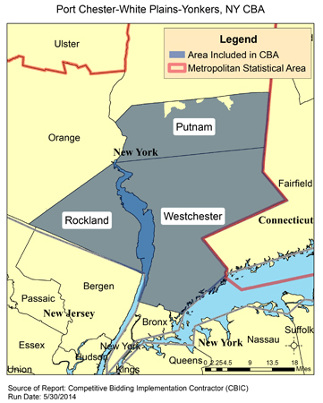 Image of Port Chester-White Plains-Yonkers, NY CBA map
