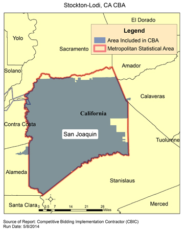 Image of Stockton-Lodi, CA CBA map