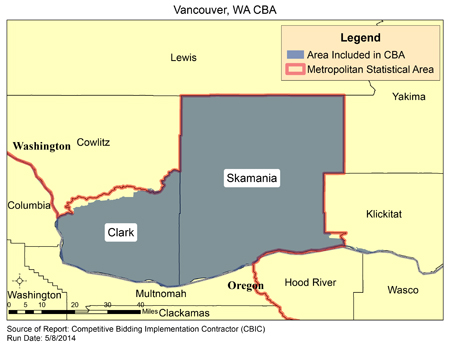 Image of Vancouver, WA CBA map