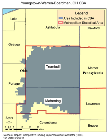 Image of Youngstown-Warren-Boardman, OH CBA map